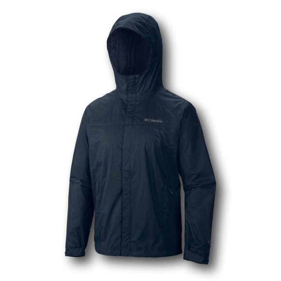 New $85 Columbia mens waterproof Timber Pointe hooded rain jacket coat Black